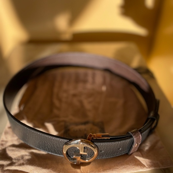 Gucci GG Interlocking Buckle Reversible Belt Black/Brown - Picture 8 of 9